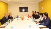 The meeting between NA Chairwoman Nguyen Thi Kim Ngan and President of the Australia-Vietnam Friendship Society Kim Sampson (Photo: VNA)