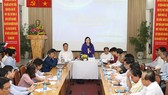 Health Minister Nguyen Thi Kim Tien (standing) speaks at the working session with HCM City's Health Department (Photo: VNA)