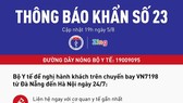 Khẩn cấp tìm người đi chuyến bay VN7198 có nhiều ca mắc Covid-19