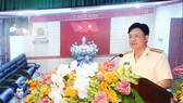 Thượng tá Nguyễn Thanh Tuấn, Tân Giám đốc Công an tỉnh Thừa Thiên - Huế phát biểu tại lễ nhận Quyết định 