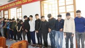Các đối tượng tại cơ quan Công an. Ảnh Công an Hà Tĩnh cung cấp