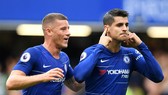 Alvaro Morata (phải) tận hưởng niềm vui ghi bàn trở lại. Ảnh: Getty Images