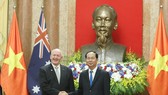 Chủ tịch nước Trần Đại Quang và Toàn quyền Australia Peter Cosgrove tại cuộc hội đàm. Ảnh: VGP