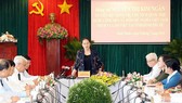 Chủ tịch Quốc hội Nguyễn Thị Kim Ngân phát biểu tại buổi làm việc. Ảnh: TTXVN
