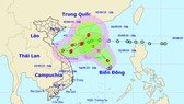 Chùm ảnh đường đi và vị trí cơn bão. Nguồn: TT Dự báo khí tượng thủy văn Quốc gia