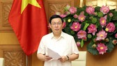 Phó Thủ tướng Vương Đình Huệ phát biểu tại cuộc họp. Ảnh: VGP