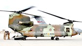 Máy bay của quân đội Mỹ hạ cánh xuống căn cứ không quân Ain al-Asad, ở Anbar, Iraq ngày 13-1-2020. Ảnh: AP