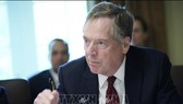 Đại diện thương mại Mỹ Robert Lighthizer phát biểu trong cuộc họp tại Nhà Trắng. Ảnh: AFP/TTXVN