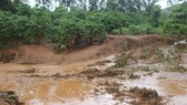 Nhiều diện tích cây trồng bị nước cuốn trôi