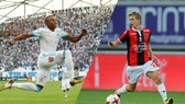 Clinton Njie (trái) và Vincent Koziello (phải)