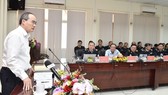 Bí thư Thành ủy TPHCM Nguyễn Thiện Nhân phát biểu tại buổi làm việc với Cục Hải quan TPHCM, ngày 14-11-2019. Ảnh: VIỆT DŨNG