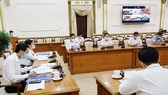 Quang cảnh buổi giao ban trực tuyến về tình hình phòng chống dịch Covid-19 trên địa bàn TPHCM