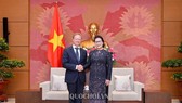 Chủ tịch Quốc hội Nguyễn Thị Kim Ngân và Đại sứ, Trưởng phái đoàn Liên minh Châu Âu tại Việt Nam Bruno Angelet