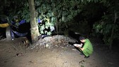 Công an khám nghiệm hiện trường. Ảnh: CHÍ PHƯỚC