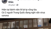 Thông tin không chính xác được Trần Tùng đưa trên mạng xã hội Facebook