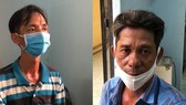 Hai đối tượng Bình và Phú (từ trái qua phải) tại cơ quan công an