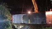 Hiện trường vụ tai nạn lúc đêm khuya. Ảnh CSGT
