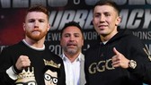 Alvarez (trái) muốn hạ knock-out Golovkin vào ngày 5-5 tới đây