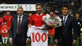 Ivanovic trong lần kỷ niệm 100 trận khoác áo tuyển Serbia