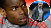 Paul Pogba và HLV Jose Mourinho.