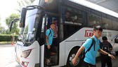 Hình ảnh đội tuyển Việt Nam đến khách sạn Modena - Buriram. Ảnh: Dũng Phương