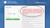 Hệ thống đăng kí, điều chỉnh nguyện vọng cho thí sinh. Ảnh chụp màn hình