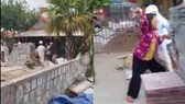 Khi lực lượng chức năng tiến hành tháo dỡ công trình sai phạm thì bị các đối tượng tấn công. Ảnh: NGUYỄN CƯỜNG