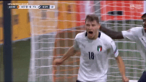 Hà Lan - Italia 0-1: Immobile tạt bóng đẹp mắt, Nicolo Barella đánh đầu ghi bàn, HLV Roberto Mancini dẫn đầu bảng A1