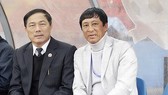 Ông Bảo chia tay bầu Đệ ở Thanh Hóa. Ảnh: MINH HOÀNG