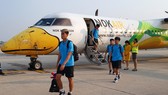 Đội U23 Việt Nam đến Bangkok vào chiều 14-1. Ảnh: Đoàn Nhật