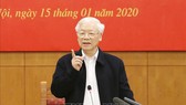 Tổng Bí thư, Chủ tịch nước Nguyễn Phú Trọng phát biểu kết luận phiên họp. Ảnh: TTXVN