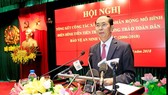 President Tran Dai Quang calls on the whole Party, people and army to heighten revolutionary vigilance and combating spirit to firmly defend national security. (Photo: VNA)