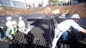 The underground water reservoir using Japanese Crosswave technology on Vo Van Ngan Street in HCM City’s Thu Duc district has been built and proved efficient in reducing flooding. (Photo: www.sggp.org.vn)