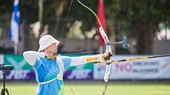 Nữ cung thủ Lộc Thị Đào thi đấu ấn tượng ở Cúp bắn cung châu Á 2020.
