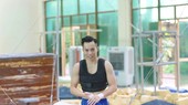 VĐV Lê Thanh Tùng đang tập luyện tại Trung tâm HLTTQG Hà Nội. Ảnh: NVCC