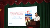 PGS.TS Nguyễn Quốc Dũng (Giám đốc Học viện Chính trị khu vực 2) bàn về công tác bảo vệ nền tảng tư tưởng của Đảng tại buổi lễ.