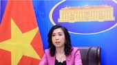 Spokeswoman of the Ministry of Foreign Affairs Lê Thị Thu Hằng at the press briefing on Thursday. Photo courtesy of the ministry
