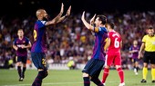 Messi sớm ghi bàn từ đường kiến tạo của Vidal. Ảnh: Getty Images.