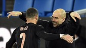 HLV Pep Guardiola phấn khích về mạch kết quả ấn tượng. Ảnh: Getty Images