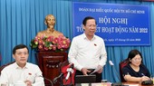 Chủ tịch UBND TPHCM Phan Văn Mãi phát biểu tại hội nghị. Ảnh: VIỆT DŨNG