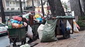 Hàng chục xe rác không được trung chuyển