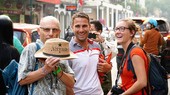 A group of French tourists visit the capital of Hanoi in February, 2019. Photo by VnExpress/Phong Vinh