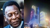Nước chủ nhà World Cup 2022 Qatar đã thắp sáng hai tòa nhà với khuôn mặt của vua bóng đá Pele trên đó