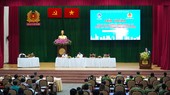 Hội thảo "Công tác quản lý nhà chung cư trên địa bàn TP HCM" diễn ra tại hội trường Công an TP HCM. Ảnh: TTBC-HCM