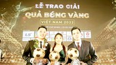 Hồ Văn Ý, Huỳnh Như, Nguyễn Văn Quyết là chủ nhân Quả bóng vàng futsal, Quả bóng vàng nữ, Quả bóng vàng nam năm 2022. Ảnh: DŨNG PHƯƠNG