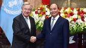 Chủ tịch nước Nguyễn Xuân Phúc hội đàm với Tổng Thư ký Liên hiệp quốc António Guterres