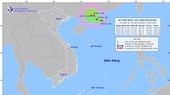 Đường đi và vị trí của áp thấp nhiệt đới. (Nguồn: nchmf.gov.vn)