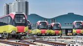 Các đoàn tàu tuyến đường sắt đô thị đoạn Nhổn-ga Hà Nội sẽ được chạy thử liên tiếp vào tháng 12 tới. (Ảnh: CTV/Vietnam+)
