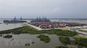 Cảng Gemalink thuộc cụm cảng biển số 5 có tổng diện tích 72ha, là cảng nước sâu duy nhất khu vực Cái Mép-Thị Vải có bến chuyên dụng cho tàu feeder kết nối khu vực Thành phố Hồ Chí Minh và Đồng bằng sông Cửu Long. (Ảnh: Huỳnh Ngọc Sơn/TTXVN)