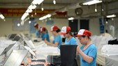 Sản xuất các đơn hàng dệt may phục vụ xuất khẩu. (Ảnh: Đức Duy/Vietnam+)
